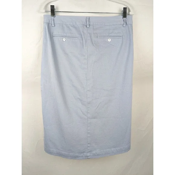 Vintage Allen USA Y2K Preppy Midi Skirt Sz 6 Pastel Blue Clean Girl Euro Scandi - Picture 4 of 10